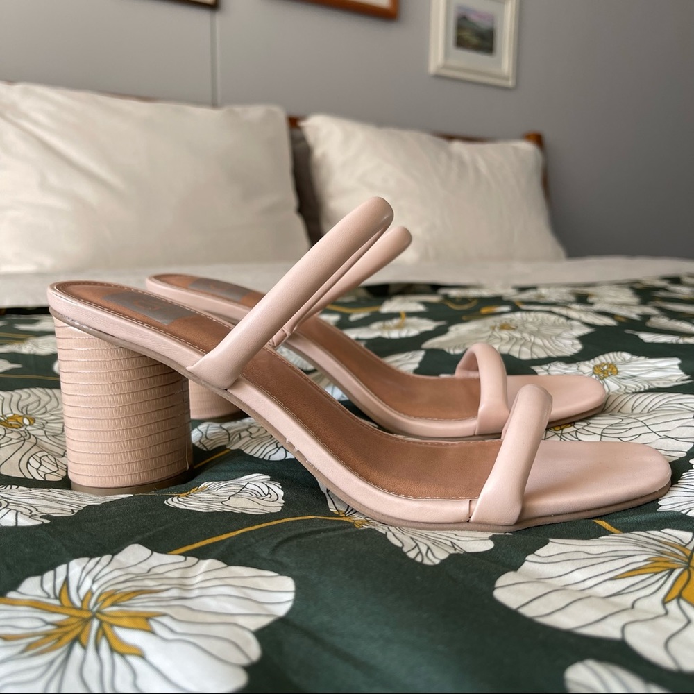 Dolce Vita Pink Round Block Heeled Sandals